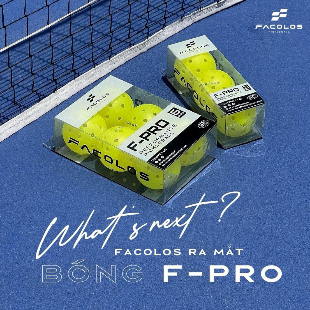✅ [Ship Hoả Tốc] Bóng Pickleball Facolos chính hãng - F-Pro Performance (USAPA) 40 lỗ với đường kính 76mm