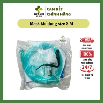 Bộ mask khí dung, mặt nạ xông khí dung cho trẻ em và người lớn size S M Nebulizer Mask, phù hợp với tất cả các máy xông