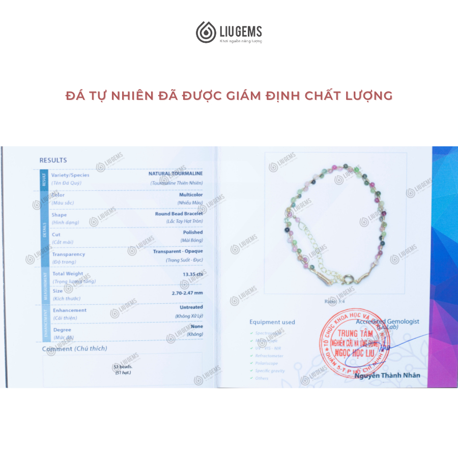 Vòng Tay Đính Đá Tourmaline Liugems Cho Nữ Kết Dây Đồng Tinh Tế Thanh Lịch Phong Cách VD01
