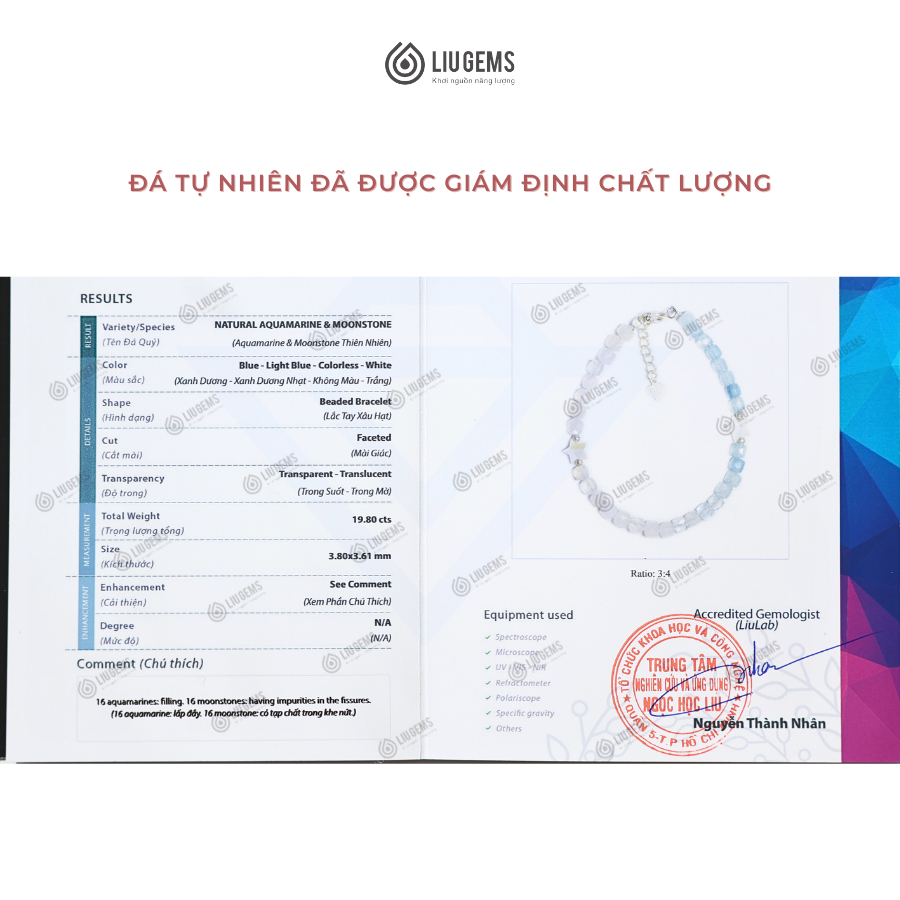 Vòng Tay Đá Mài Giác Cho Nữ Liugems Mix Ngôi Sao Đá Xà Cừ Star Dream Dễ Thương, Năng Động VTMG01