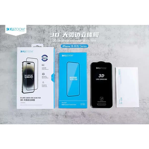 Kính FuLL màn trong suốt không viền bảo vệ màng loa CHÍNH HÃNG KUZOOM cho iPHONE X - > 16 Promax