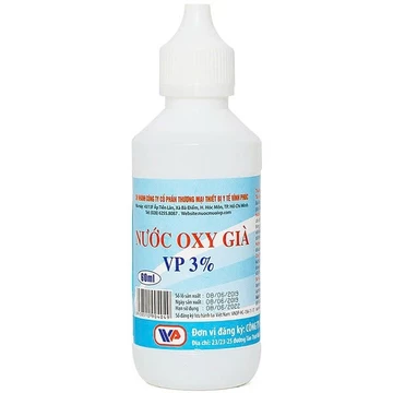 Dung Dịch Sát Khuẩn Vết Thương Nước Oxy Già VP 3% Chai 60 ml (2 chai)