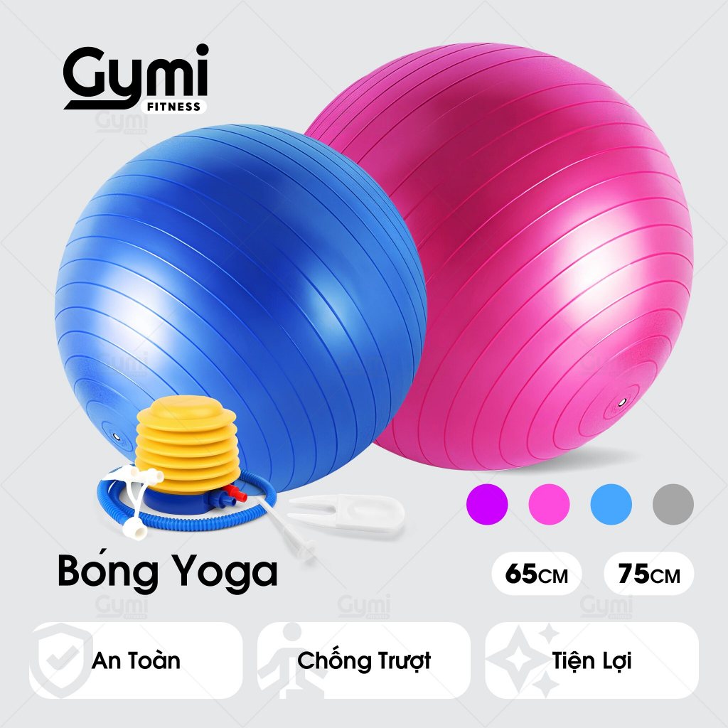 [Kèm Bơm] Bóng Tập Gym, Tập Yoga Trơn 65cm - 75cm - BongYoga