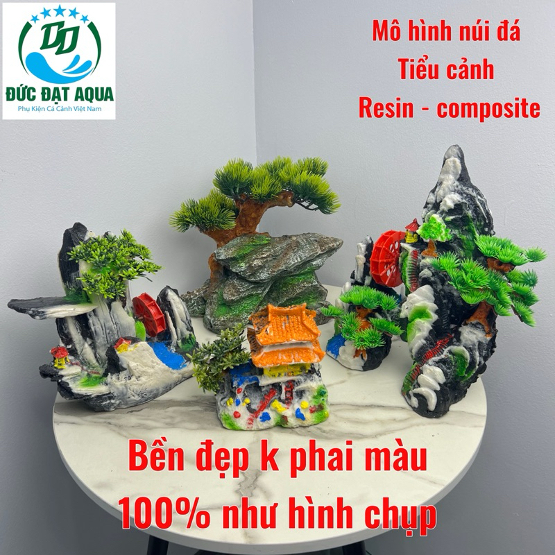 Mô hình núi đá tiểu cảnh hòn non bộ với gần 100 mẫu trang trí bể cá, bể thủy sinh cao cấp