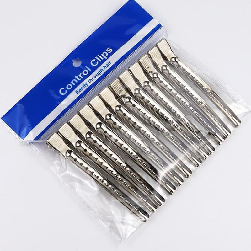 Set kẹp vịt nhôm 12 cây size lớn . Kẹp nhôm cao cấp giúp cố định tóc chặt, không gỉ sét.