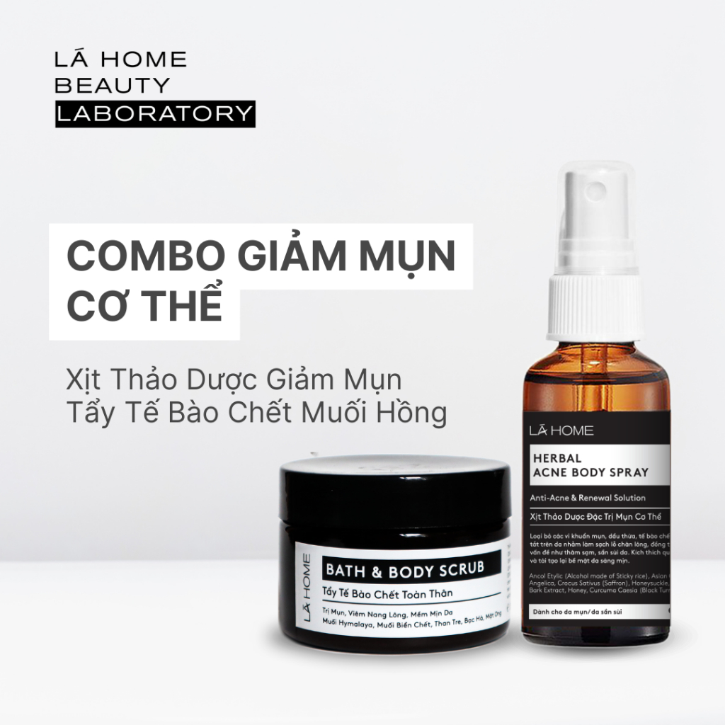 Combo Giảm Mụn Cơ Thể/ Viêm Nang Lông - Lá Home