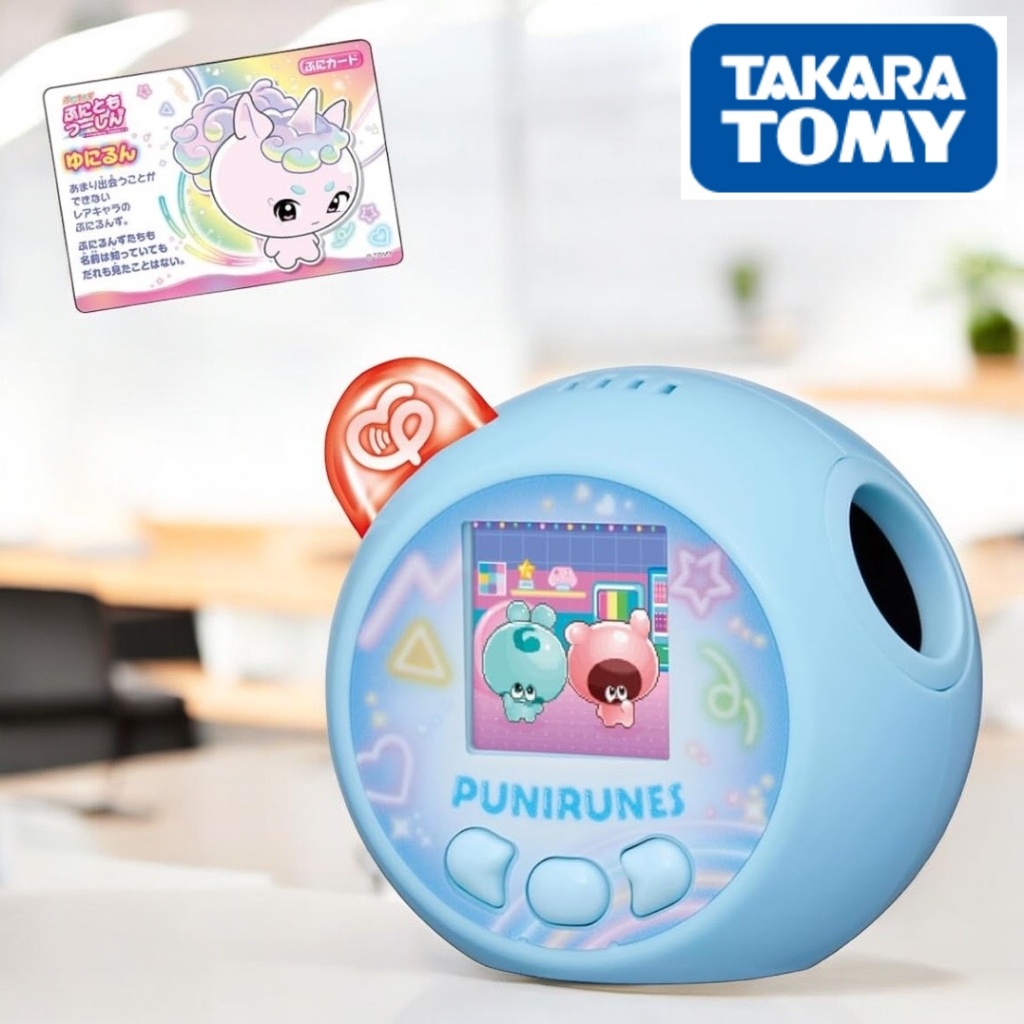 Takara Tomy Punyrunzu Puni A Tsushin - Giocattolo LCD Interattivo Viola Con Personaggi Morbidi - Per Bambini, Richiede 3 Batterie AAA