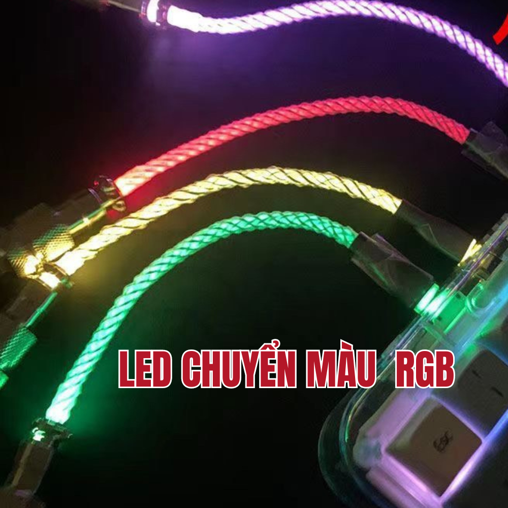Dây cáp lò xo custom led bàn phím cơ usb - type C, đầu nối led rgb ,dây ...