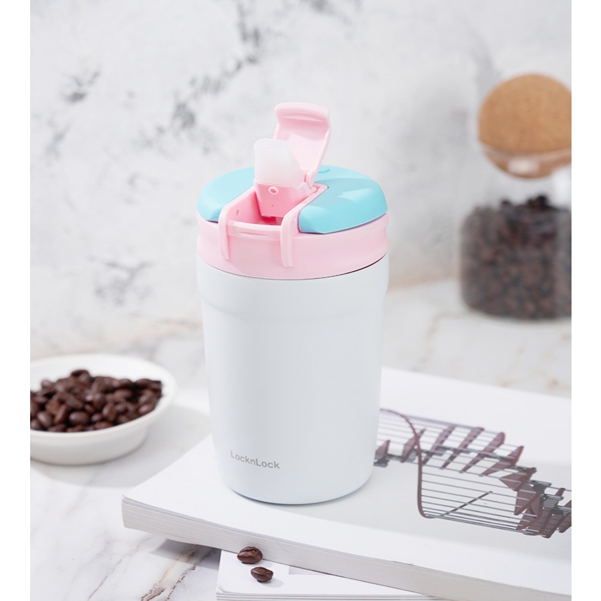 Ly giữ nhiệt LocknLock Dual Flip Tumbler LHC4290 LHC4298, 320ml 430ml kèm ống hút - K-MALL