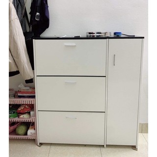 Tủ Giày gỗ thông minh, 3 tầng cánh lật vô cùng tiện phong cách trẻ trung phù hợp mọi không gian DQ HOME