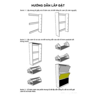 Tủ Giày gỗ thông minh, 3 tầng cánh lật vô cùng tiện phong cách trẻ trung phù hợp mọi không gian DQ HOME
