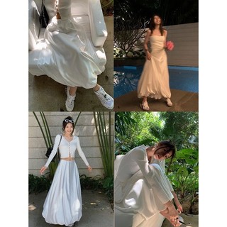Chân váy lụa bí dài 2 lớp xòe rộng Lolalalo