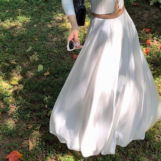 Chân váy lụa bí dài 2 lớp xòe rộng Lolalalo