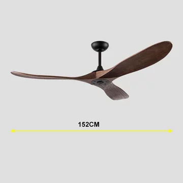 Loạị I-Quạt trần cánh gỗ nguyên khối-Quạt trang trí 3 cánh,đảo chiều,động cơ DC lõi đồng cao cấp cho nhà hàng,khách sạn