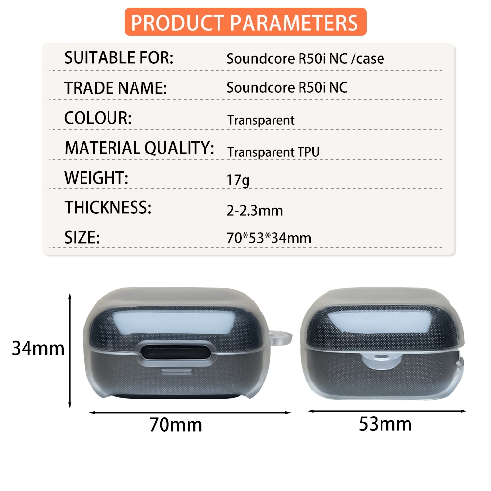 Case ốp bao silicone cho tai nghe Anker Soundcore R50i NC / P30i - Kèm ...