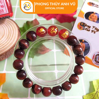 Vòng phong thủy mệnh hỏa thân tý thìn mắt hổ đã khai quang điểm nhãn - 8 10 12ly - may mắn tài lộc