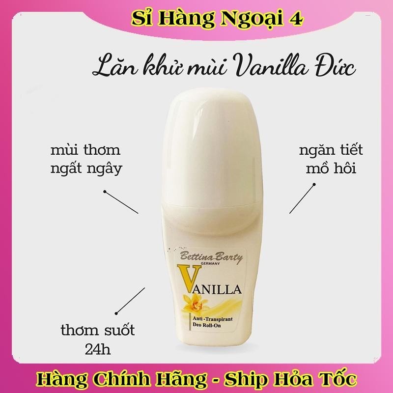 Bộ Sữa tắm, Lăn khử mùi, Dưỡng thể Vanilla Bettina Barty của Đức - Date mới nhất Đủ Bill