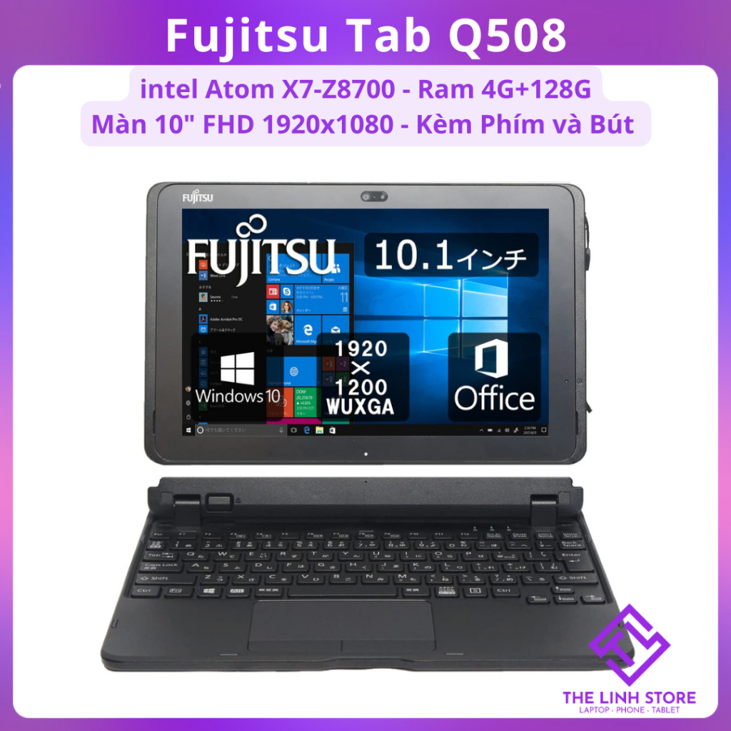 Máy tính bảng Fujitsu ARROWS Tab Q508 kèm Phím và bút - Window10 intel Atom  X7 Z8700 ram 4G 128G | Shopee Việt Nam