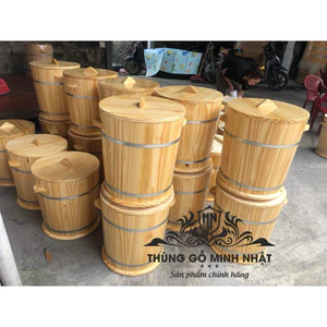 Thùng gỗ đựng gạo♥️GIÁ SỐC♥️thùng đựng gạo 10-15kg tránh ẩm mốc,côn trùng
