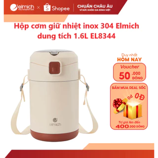 Hộp cơm giữ nhiệt inox 304 Elmich dung tích 1.6L EL8344 ( Kèm túi đựng giữ nhiệt )