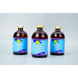 Thuốc thú y Interchemie INTERFLOX 100 50/100ml trị hô hấp tiêu hóa trên chó mèo gia súc gia cầm