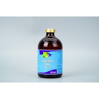 Thuốc thú y Interchemie INTERFLOX 100 50/100ml trị hô hấp tiêu hóa trên chó mèo gia súc gia cầm