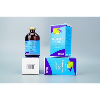 Thuốc thú y Interchemie INTERFLOX 100 50/100ml trị hô hấp tiêu hóa trên chó mèo gia súc gia cầm