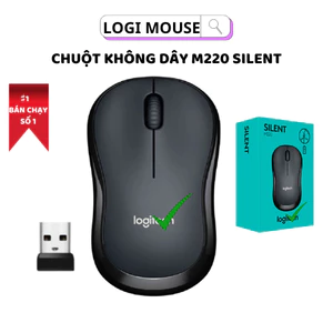 Chuột Không Dây M220 Silent Logi Mouse, Giảm Tiếng Ồn 90%, Thiết Kế Đối Xứng, BH 6T, Phù Hợp PC, Laptop