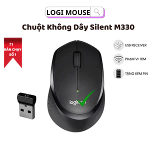 Chuột Không Dây M330 Silent Logi Mouse, Giảm Tiếng Ồn 90%, Chế Độ Tự Ngủ Khi Không Sử Dụng, BH 6T