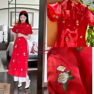 áo dài cách tân 4 tà thêu xinh