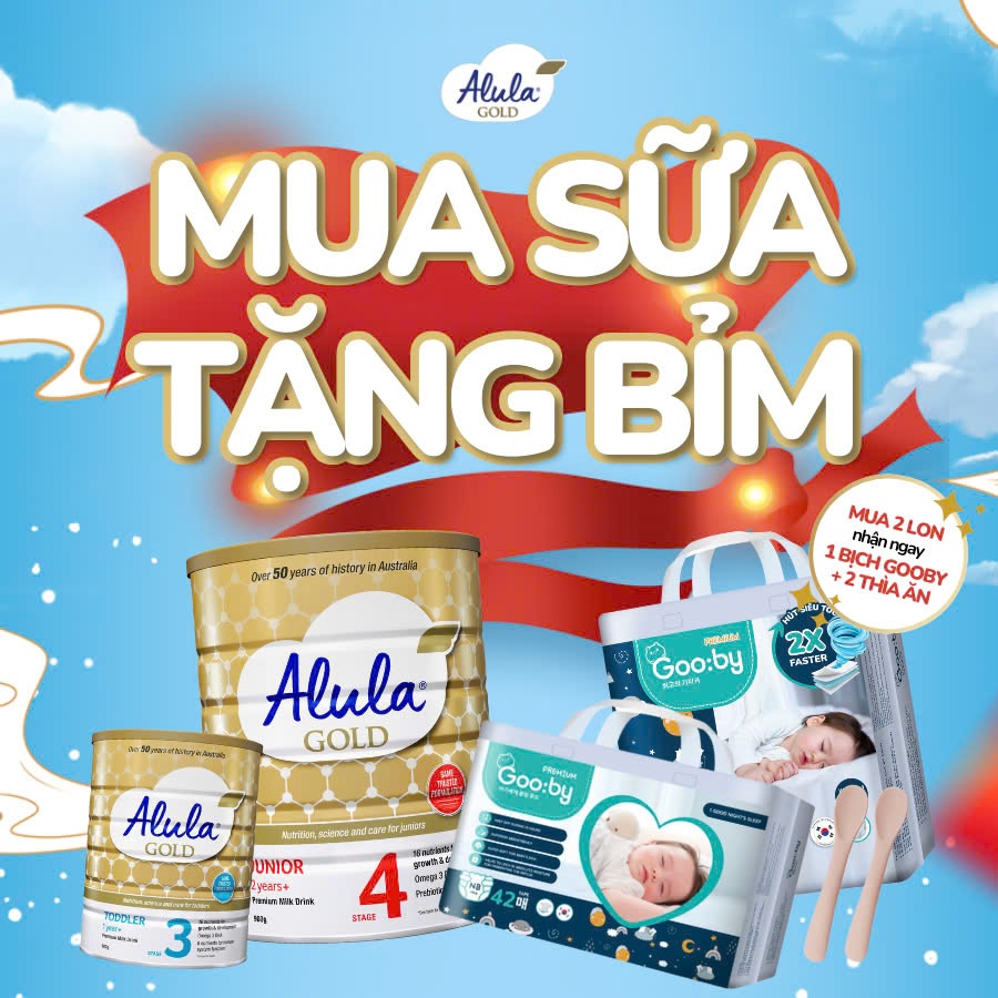 Sữa bột Alula Gold Stage 1,2,3,4 sữa công thức dành cho trẻ từ sơ sinh đến 2 tuổi, hộp 900gr