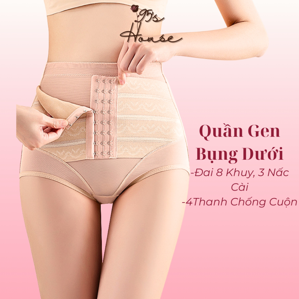 Quần Gen Bụng Dưới Đai Cài Điều Chỉnh, Quần Lót Nịt Bụng Che Mỡ  Chống Cuộn QG14-2
