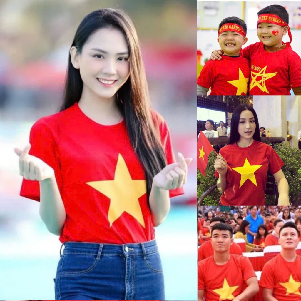 Có ship hoả tốc - Áo cờ đỏ sao vàng giá rẻ người lớn - trẻ em (sỉ và lẻ)