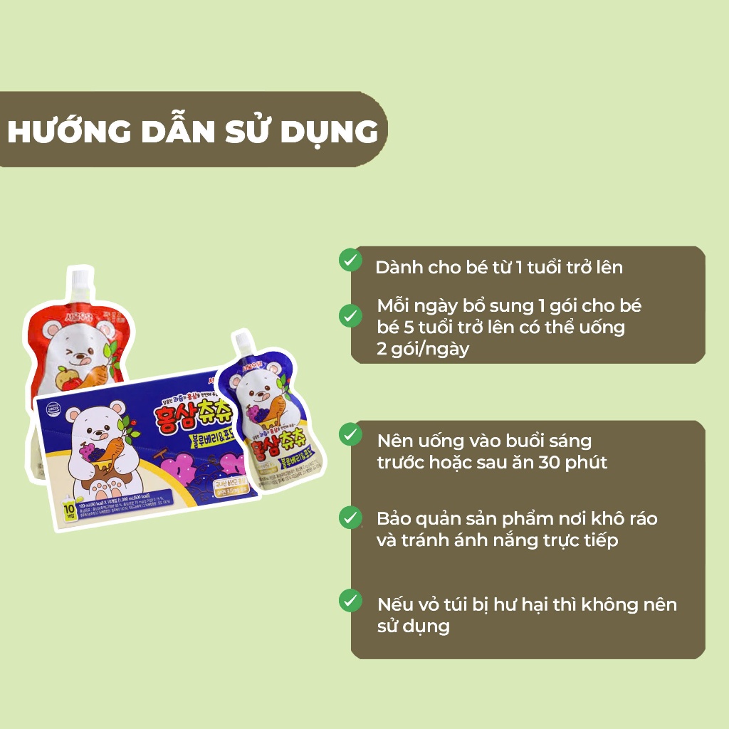 Nước Hồng Sâm ChuChu Hàn Quốc Giúp Trẻ Tăng Sức Đề Kháng, Tăng Cao Và Phục Hồi Sức Khoẻ