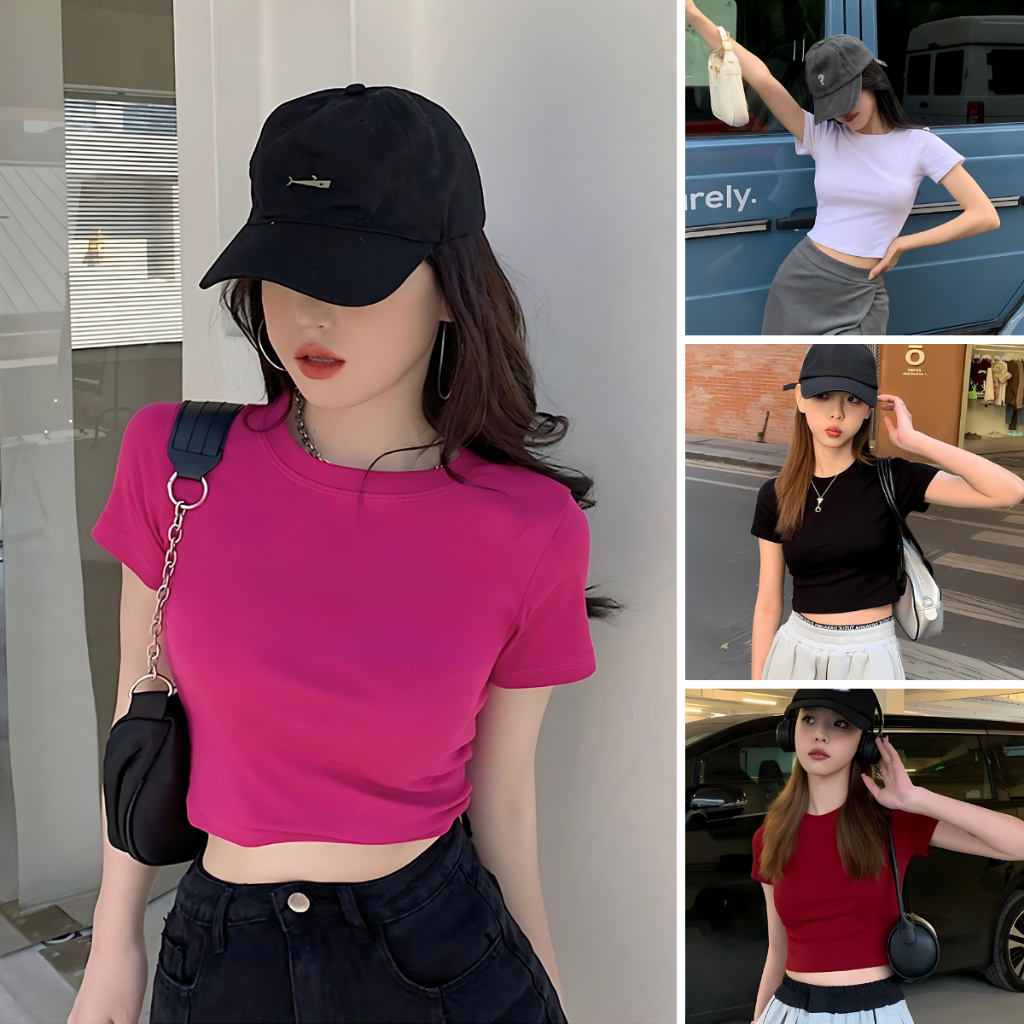 Ảnh Áo croptop nữ ôm body trơn nhiều màu - LOZA PH403302 1