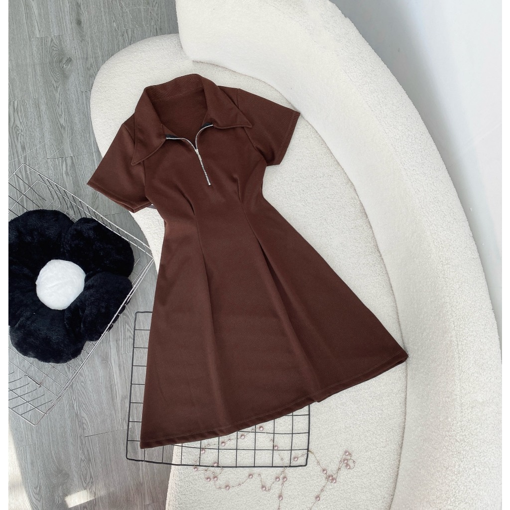Đầm Polo Bigsize Nữ Tay Ngắn Cổ Bẻ Khóa Kéo Lên Phom Tôn Dáng Dễ Thương Vải Thun Gân Co Giãn G98
