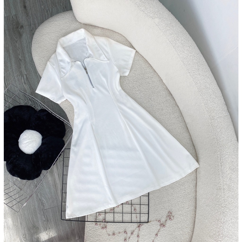 Đầm Polo Bigsize Nữ Tay Ngắn Cổ Bẻ Khóa Kéo Lên Phom Tôn Dáng Dễ Thương Vải Thun Gân Co Giãn G98