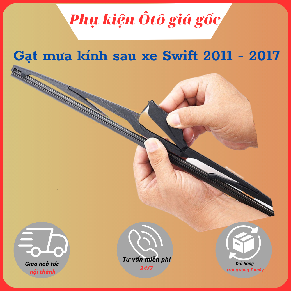 Gạt mưa sau xe, gạt mưa kính hậu xe Suzuki Swift 2011 - 2017, gạt mềm silicon, chuẩn theo xe - TSG H250