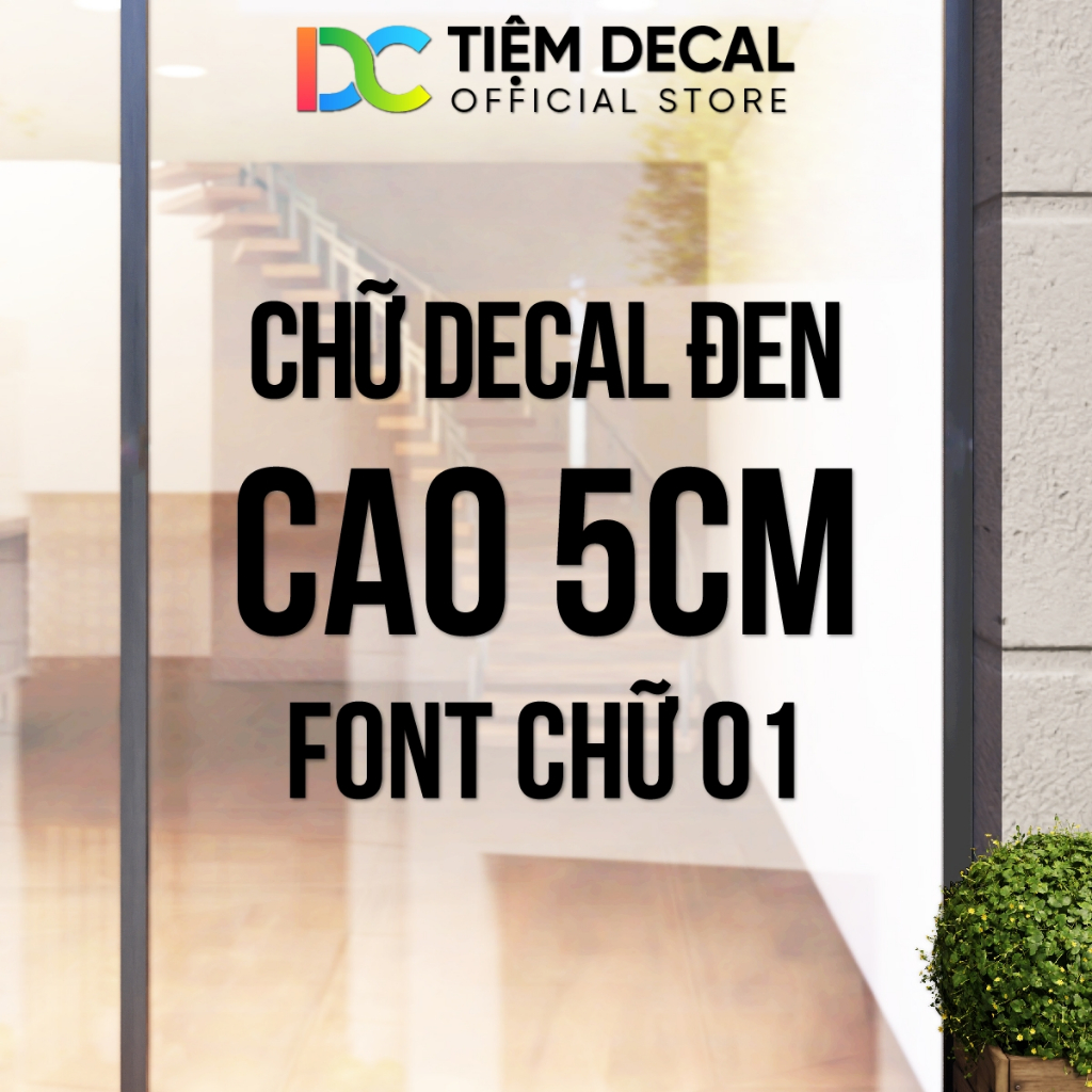 Chữ Decal Đen, Cao 5cm, Font Chữ 01, Cắt Chữ Theo Yêu Cầu, Cắt Decal ...