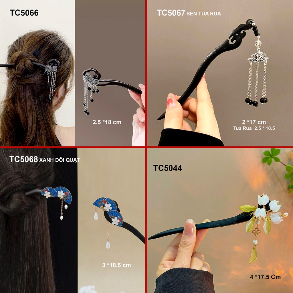 Ảnh GOTI – Phụ Kiện Tóc Nữ Trâm Cài Tóc Búi Hình hoa Quà Cho Nữ Phong Cách Hiện Đại, Cổ Điển TC525 3