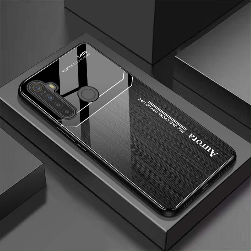 Ốp Lưng Realme C3,Realme Q, Realme 5, Realme 5i, Realme 5 PRO Mặt Lưng Kính Cường Lực Sáng Bóng