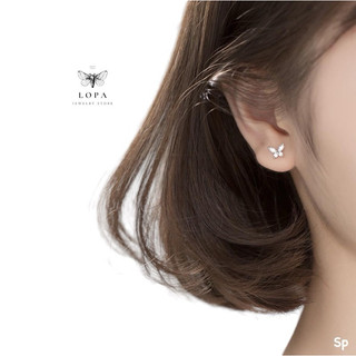 Khuyên tai nữ bạc Lopa, Sk88 khuyên cánh tiên thân đá cá tính, sang chảnh , thanh lịch , Bạc Lopa