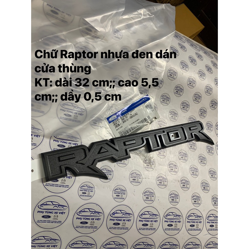 Logo Raptor , tem raptor 3d , chữ Raptor nhựa đen dán cửa thùng sau xe ...