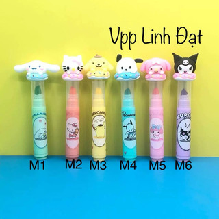 Bút nhớ dòng cute 6 màu, bút nhớ dạ quang, bút nhớ cute