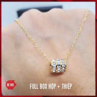Dây chuyền nữ Bling bLing đính đá vòng quanh mặt sáng lấp lánh KHÔNG ĐEN Trang sức Bé Heo