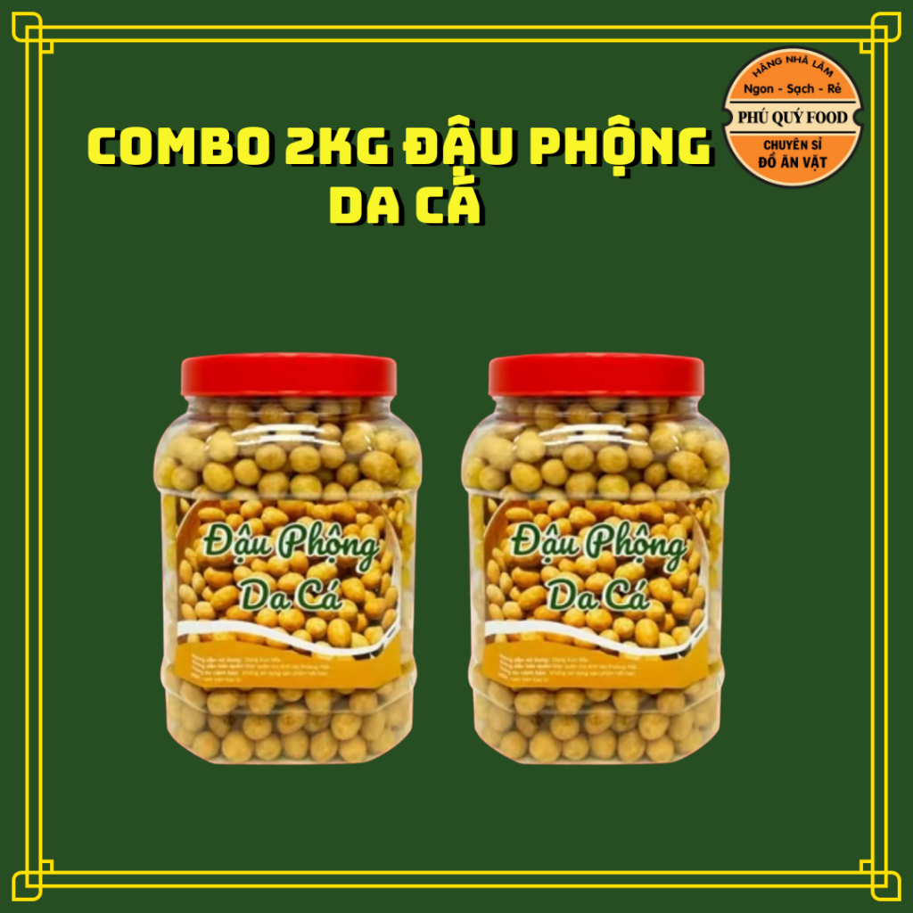 Combo 2Kg Đậu Mix 4 Vị [500g Đậu Phộng Tỏi Ớt + 500g Đậu Phộng Cốt Dừa + 500g Đậu Hà Lan Tỏi Ớt + 500g  Da Cá Tỏi ớt ]
