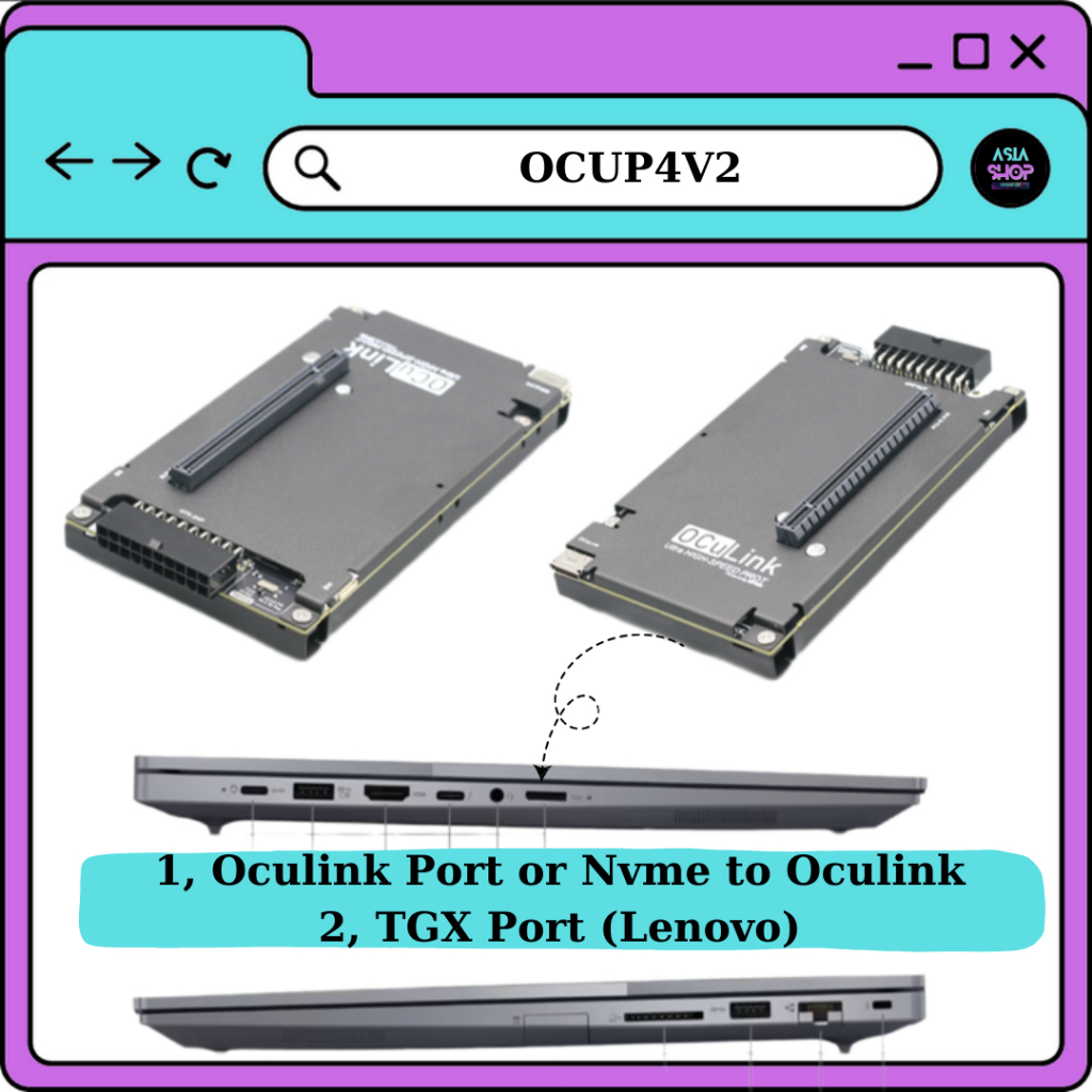 Dock eGPU OCuP4V2 OCuLink GPU Dock eGPU PCI-E 4.0 X4 Gen4 AMD