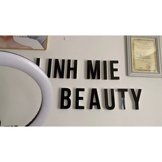 Chữ Nổi Đen Gương 20cm T1 In Hoa Dán Tường Trang Trí Shop - Chữ Decor Biển quảng cáo Chất Liệu Fomex Alu
