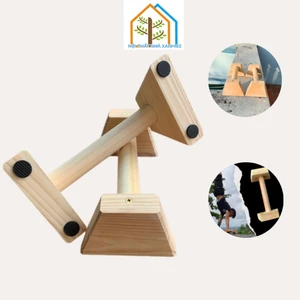 Dụng cụ Hỗ Trợ Hít Đất, Chống Đẩy, Chất Liệu Gỗ Thông Có Đế Trống Trượt - Nội Thất Nhà Xanh 82