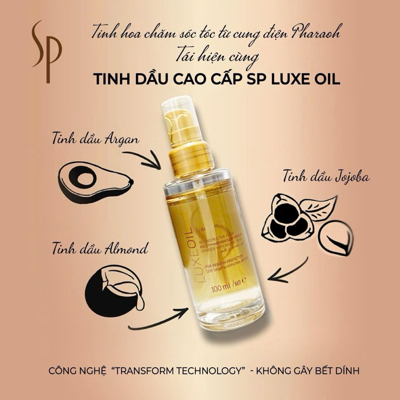 Tinh dầu Argan dưỡng chăm sóc tóc hư tổn SP Wella SP Luxe Oil 100ml |  Shopee Việt Nam